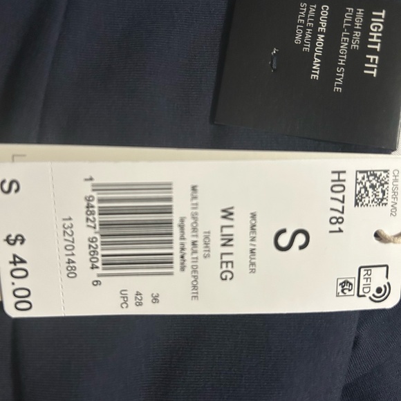 Adidas Navy Leggings NWT - Picture 5 of 5